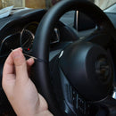 38cm Yellow Cowhide Universal DIY Steering Wheel Cover Needle And Thread NTX