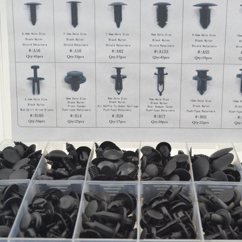 330Pcs Plastic Car Door Trim Clip Bumper Rivets Screws Panel Push Fasten IPR