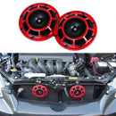 2pcs Red 12V Loud Tone Snail Air Horns Set For Universal Car Boat Motorcyc GTO