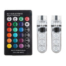 2PCS T10 5050 6SMD RGB LED Multi Color Light Car Wedge Bulbs Remote Control KVC