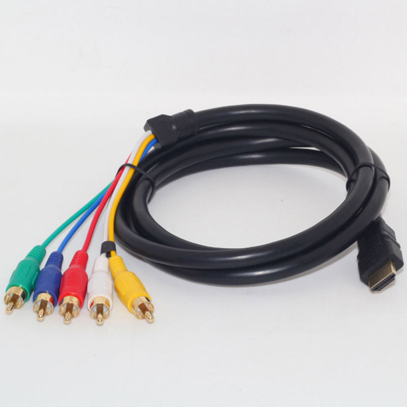480P 720P 1080P Support HDMI Male to 5 RCA RGB Audio Video AV Component Cable