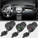 4.2A Dual USB Charger Socket with Voltmeter & Wire Waterproof for Car Motorcycle