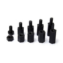 300Pcs Nut Set Spacer PCB Standoff Assortment M3 Nylon Hex Screw Kit Black IZT
