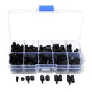 300Pcs Nut Set Spacer PCB Standoff Assortment M3 Nylon Hex Screw Kit Black IZT