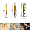 6pcs 6mm-19mm 82 Degree 1/4 Hex Shank HSS 5 Flute Countersink Drill Bi AQV