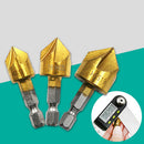 6pcs 6mm-19mm 82 Degree 1/4 Hex Shank HSS 5 Flute Countersink Drill Bi AQV