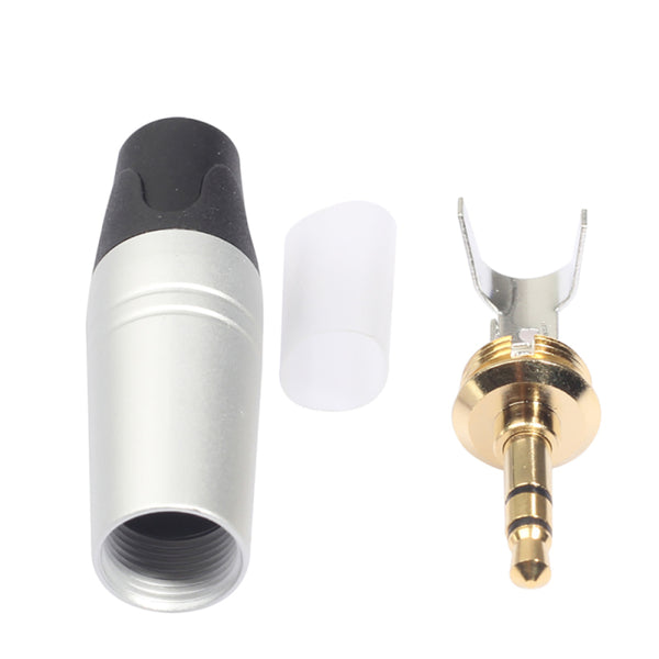 2x 1/8" 3.5mm Male Jack Plug Soldering 3 Pole Plug Repair headphone ADFA