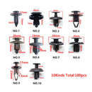 100 Pcs Trunk Screw Rivets Set Car Fender Bumper For Auto Plastic Fastener Clips