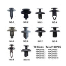 100 Pcs Trunk Screw Rivets Set Car Fender Bumper For Auto Plastic Fastener Clips