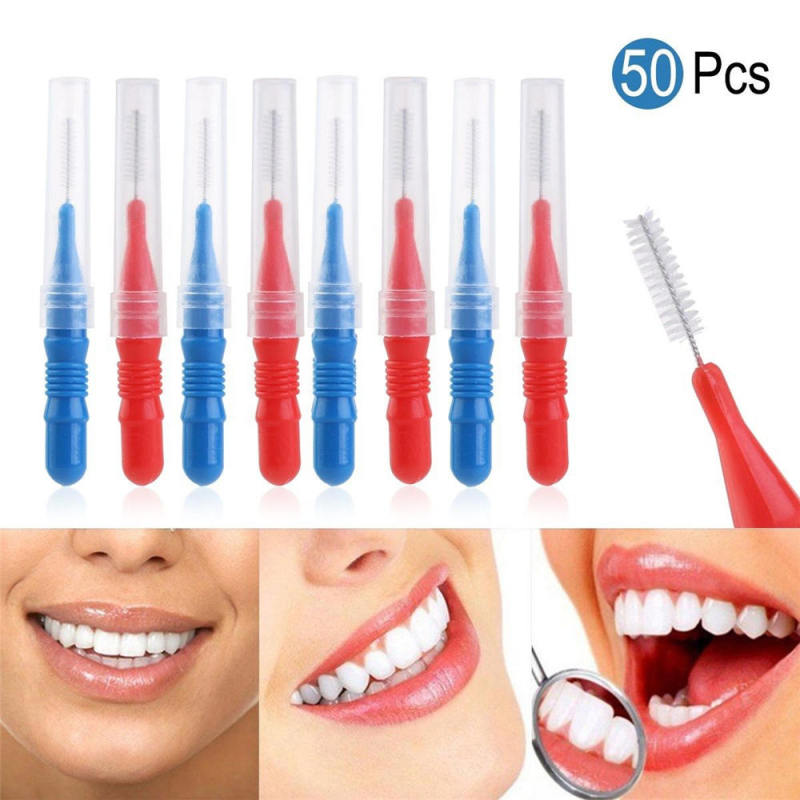 50X Dental Orthodontic Oral floss Interdental Brush Toothpick Teeth Cdf