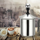 Hot 400ML Stainless Steel Milk Frothers Double Froth Pump Milk Creamer F MJP
