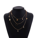 Lady Long Layered 3 Leaf Feather Circle Boho Necklace Chain jewelry Pendant VUD