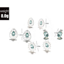4pair Fashion Elegant Women Blue Crystal Rhinestone Ear Stud Earring Jewel YUI