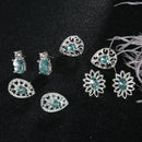4pair Fashion Elegant Women Blue Crystal Rhinestone Ear Stud Earring Jewel YUI