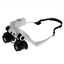 20X 10X 15X 25X LED Glasses Jeweler Magnifier Watch Repair Magnifying Loupe FKF