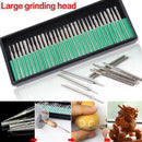 30Pcs NEEDLE 1/8 inch Diamond Grinding Head Coated Carving Burrs Shank 3  YSK