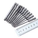 11pcs 75mm Long Magnetic Torx Screwdriver Head 1/4 Inch Hex Screwdriver new GHN