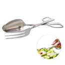 8/10 Inch Stainless Steel Scissor Fork Spoon Salad Clip BBQ Bread Tongs FCA