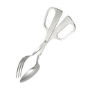 8/10 Inch Stainless Steel Scissor Fork Spoon Salad Clip BBQ Bread Tongs FCA