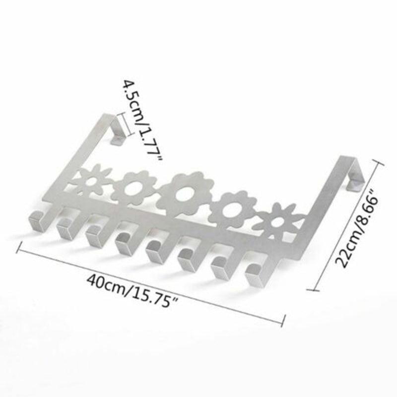 Over Door Hanger 8 Hooks for Clothes Coat Hats Holder Rack Stainless Steel RAA