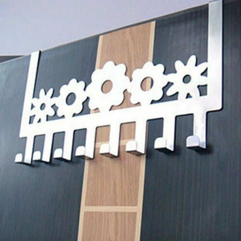 Over Door Hanger 8 Hooks for Clothes Coat Hats Holder Rack Stainless Steel RAA