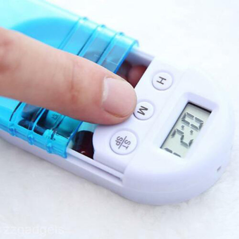 Mini LCD Digital Pill Box Timer Electric Clock Reminder Medicine Pill Case CEG