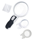 Rubber handle Double LED light reading identification Magnifier VNI
