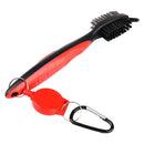 1x New RED Groove Cleaning Brush Double-Side Keychain Golf Ball Club Cue BNR