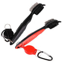 1x New RED Groove Cleaning Brush Double-Side Keychain Golf Ball Club Cue BNR