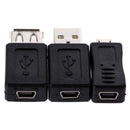 12Pcs/Set USB 2.0 A Male To Female Micro-B Mini-B Changer Converter Adapter