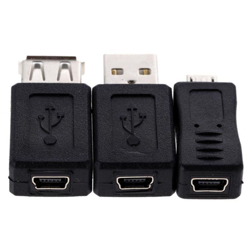 12Pcs/Set USB 2.0 A Male To Female Micro-B Mini-B Changer Converter Adapter