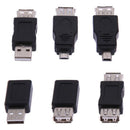 12Pcs/Set USB 2.0 A Male To Female Micro-B Mini-B Changer Converter Adapter