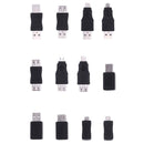 12Pcs/Set USB 2.0 A Male To Female Micro-B Mini-B Changer Converter Adapter