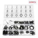 225Pcs Rubber O-Ring Assortment Set Gasket Hydraulic Automotive Seal