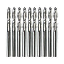 10Pcs 3.175*2*17mm Ball Head Double Edge Milling Cutter Blade Tungsten Ste ZYQ