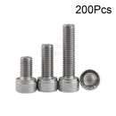 200PCS M6 M8 M10 M12 Stainless Steel Metric Hex Socket Cap Head Screws Bolt QZN