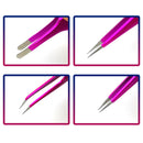 4x Electroplated Colorful Tweezers Precision Anti-static Stainless Ste OBT