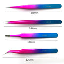 4x Electroplated Colorful Tweezers Precision Anti-static Stainless Ste OBT