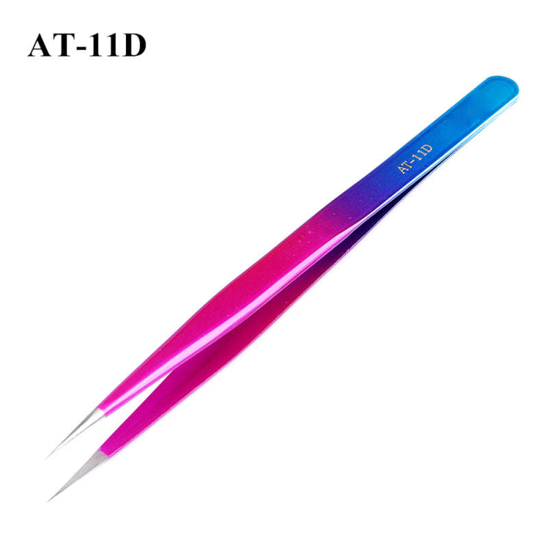 4x Electroplated Colorful Tweezers Precision Anti-static Stainless Ste OBT