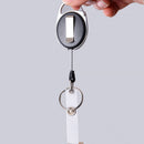 3pcs Nylon Rope Retractable Keychain Key Ring Recoil Pull Reel Belt Clip Black