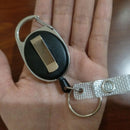 3pcs Nylon Rope Retractable Keychain Key Ring Recoil Pull Reel Belt Clip Black