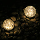 Solar Power Light Outdoor Cracked Glass Ball Patio Garden LED Lamp Underground a