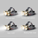 Headlight Durable Headlamp Outdoor Camping Fishing 5LED Work Light LED Lamp qwe