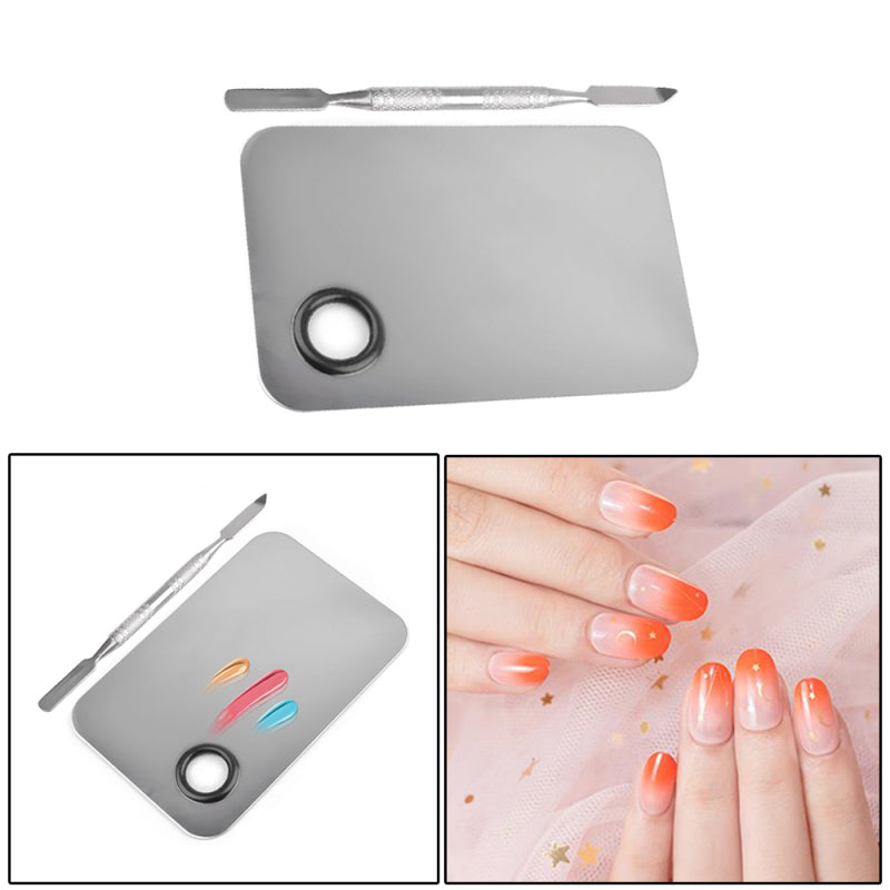 Nail Art Makeup Stainless Steel Palette Spatula Rod Mixing Foundation Tools XFL