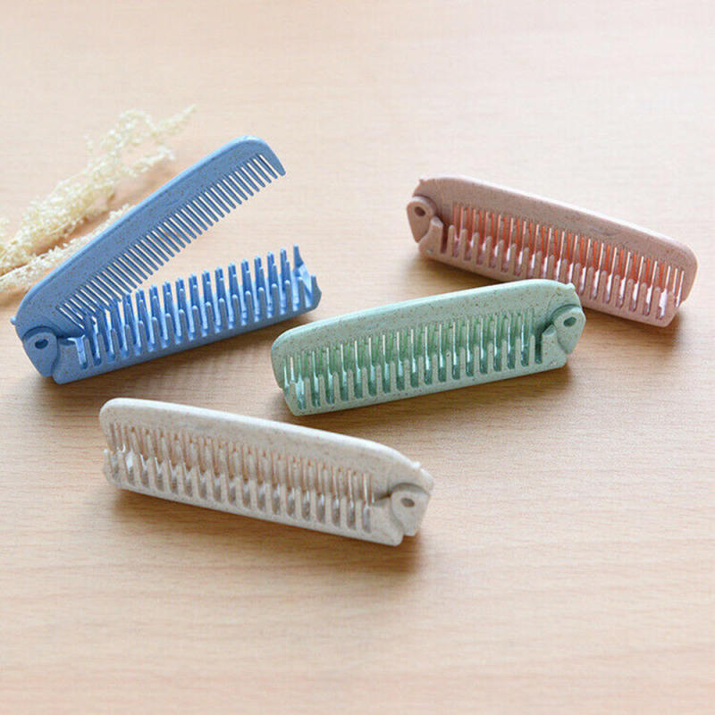 4X Portable Folding Pocket Hair Brush Anti-static Hair Comb Travel Pocke IXV