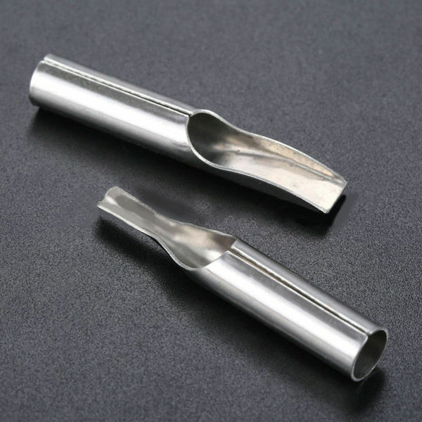 10x Stainless Steel Tattoo Tips Machine Supplies Tattoo Nozzle For Needles Set