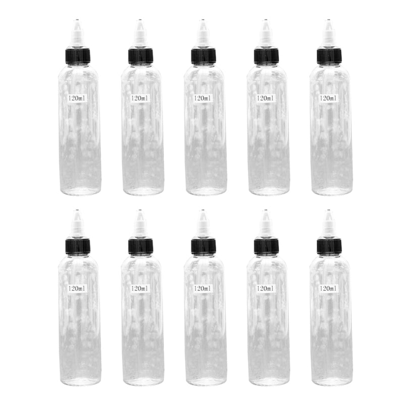 10PCS 120ml Twist Cap Empty Plastic Tattoo Ink Pigment Bottle Tattoo Supply Nss