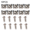 10x Cage Rack Nuts & M5 Mounting Screws & Washers Cabinet Installing Server KQK