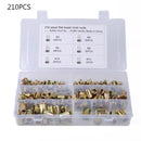 210x Flat Head Blind Rivet Nut Insert Nutsert Assortment Kit Screw M4/M5 LBN