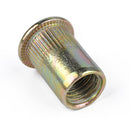 100 Pcs Flat Rivet Nut Set M3/M4/M5/M6/M8 Carbon Steel Galvanized Head Thearded